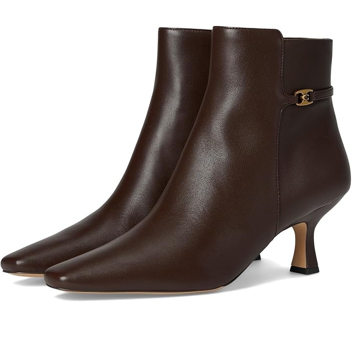 Coach Rebecca Leather Bootie Women's Boots Maple : 7 M